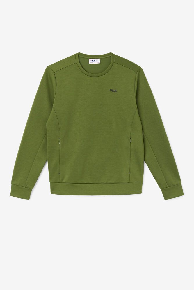 Fila Emry Crew Sweatshirt Olive - Mens - 28361NFPJ